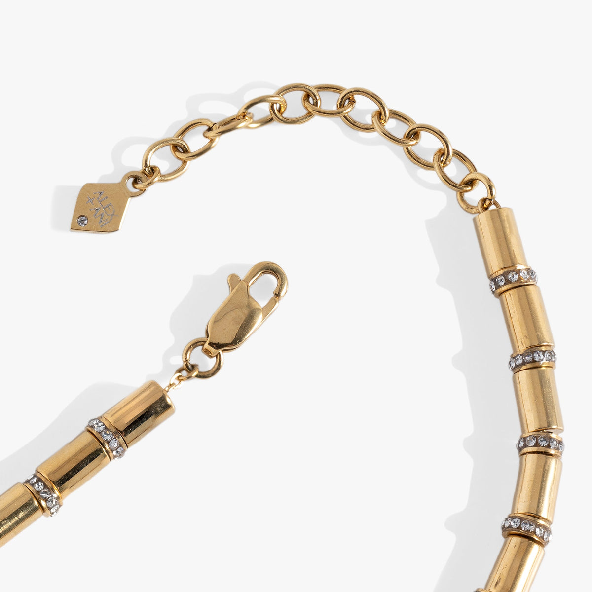 Alex and Ani Tube Bead and Crystal Chain Bracelet