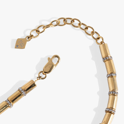 Alex and Ani Tube Bead and Crystal Chain Bracelet