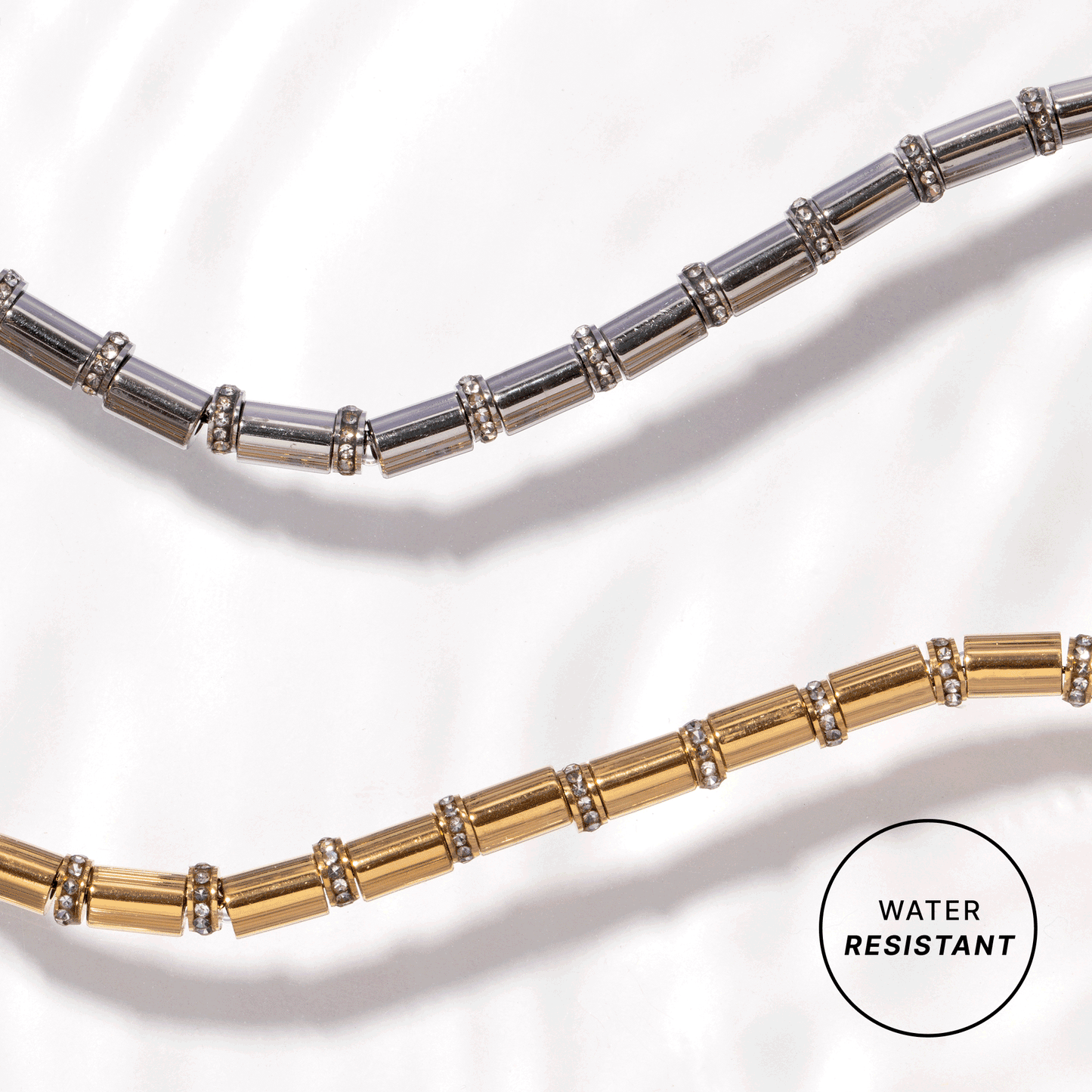 Alex and Ani Tube Bead and Crystal Chain Bracelet