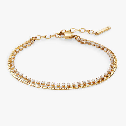 Alex and Ani Double Strand Crystal Tennis Chain Bracelet