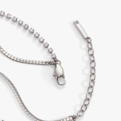 Alex and Ani Double Strand Crystal Tennis Chain Bracelet