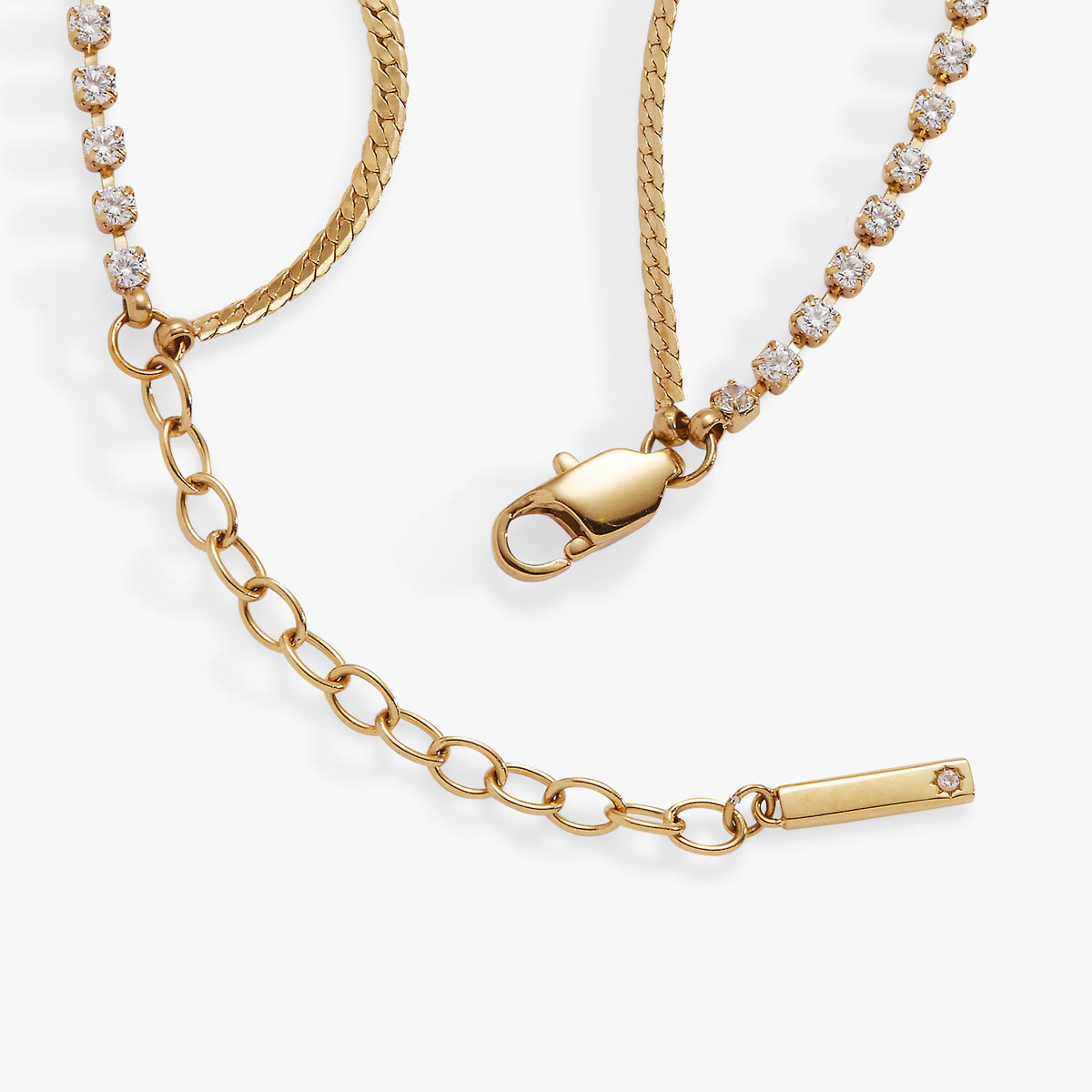 Alex and Ani Double Strand Crystal Tennis Chain Bracelet