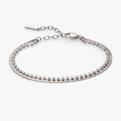 Alex and Ani Double Strand Crystal Tennis Chain Bracelet