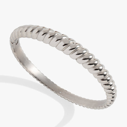 Alex and Ani Stainless Steel Rope Textured Bangle