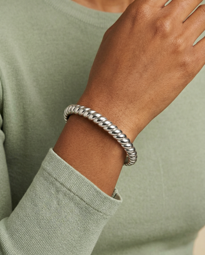 Alex and Ani Stainless Steel Rope Textured Bangle