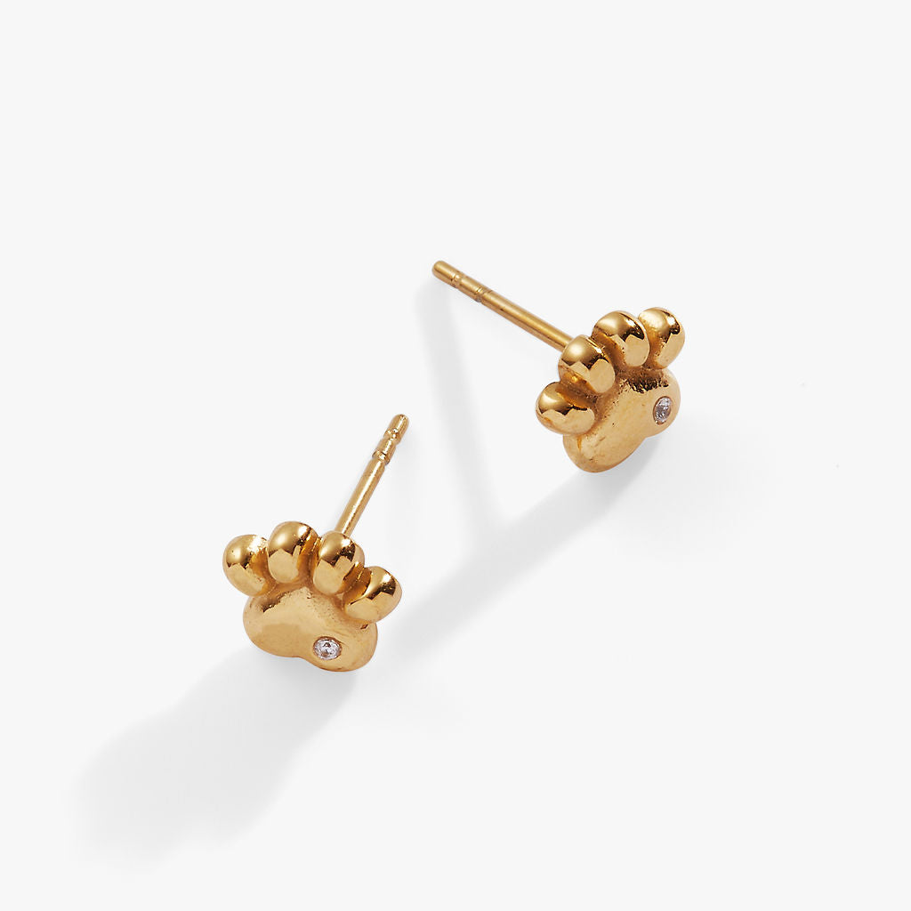 Alex and Ani Crystal Paw Mini Stud Earrings