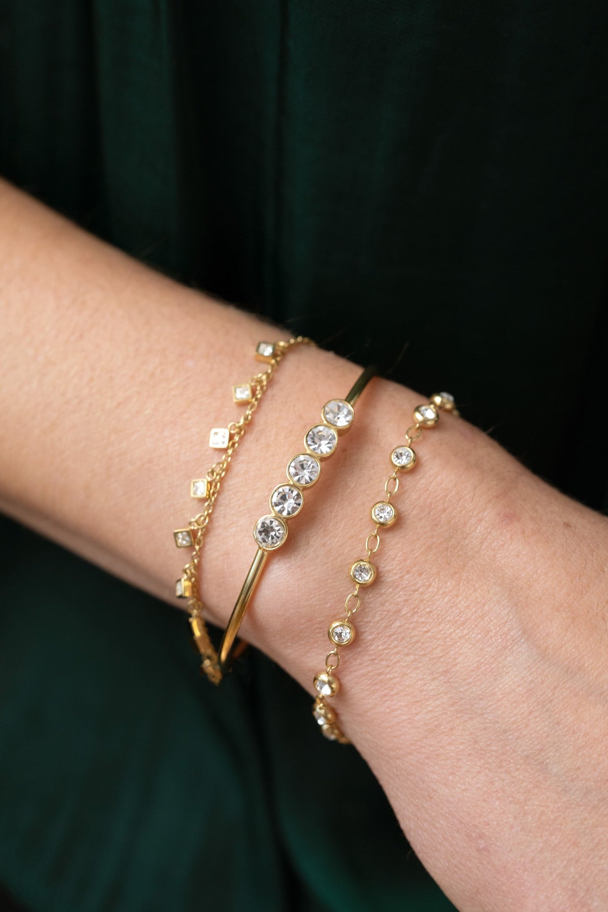 Alex and Ani Crystal Pebble Chain Bracelet