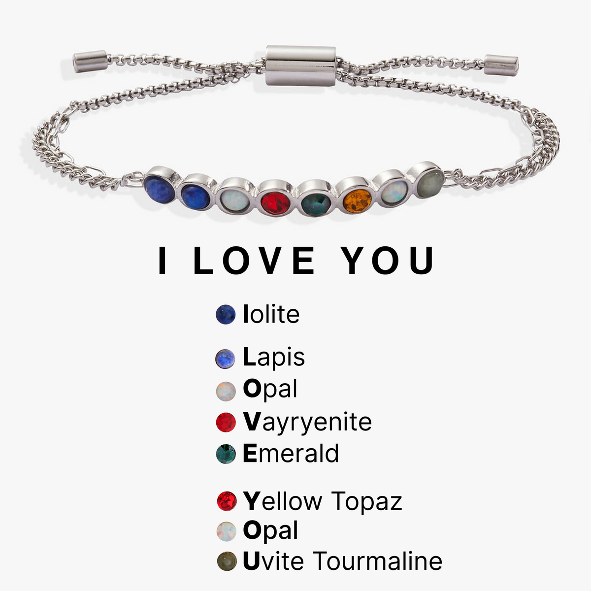 Alex and Ani I Love You Acrostic Bolo