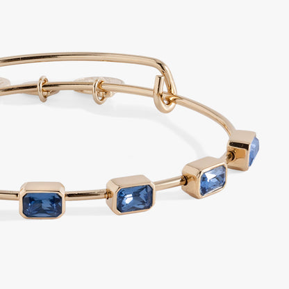 Alex and Ani September Birthstone Emerald Cut Bangle