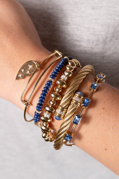 Alex and Ani September Birthstone Emerald Cut Bangle