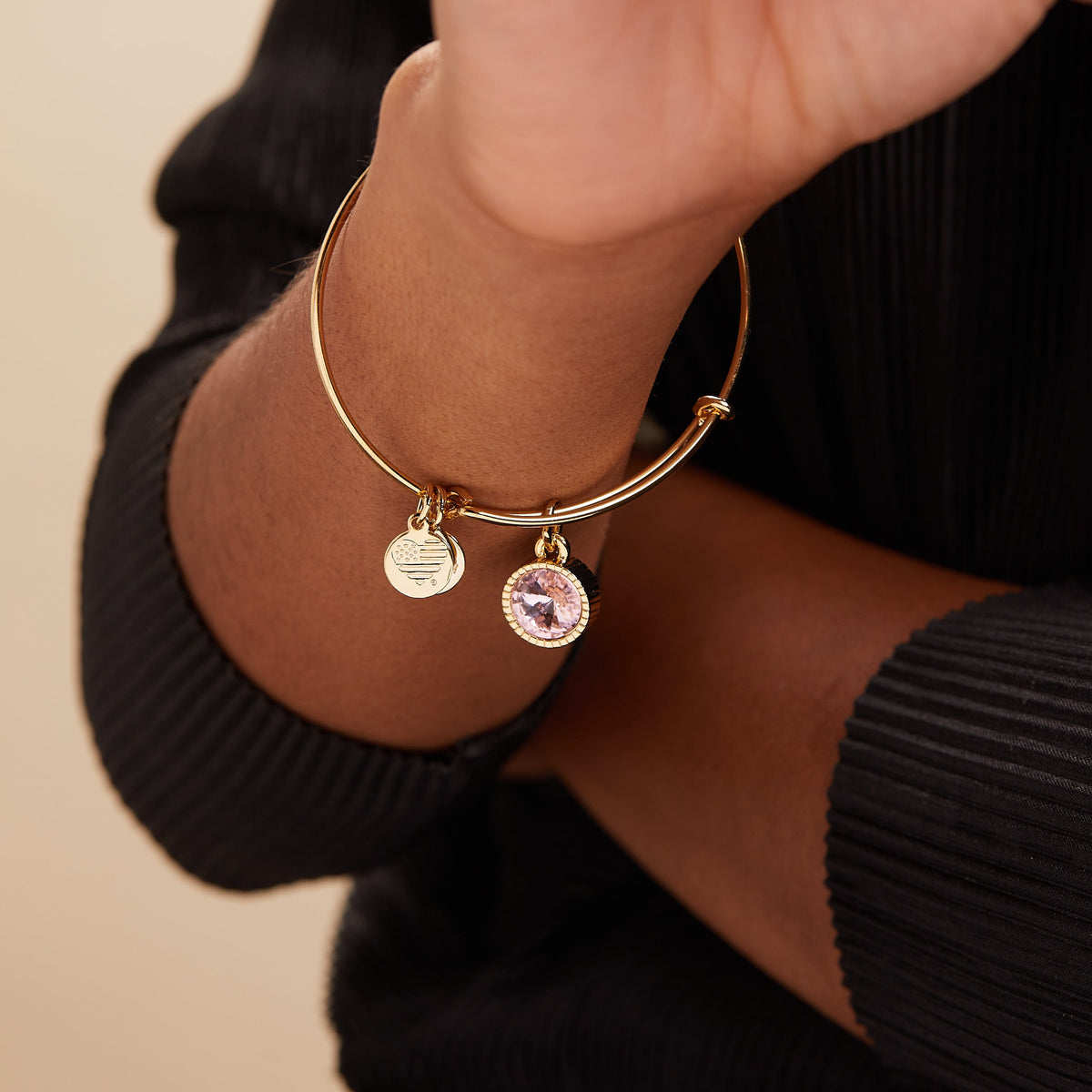 Alex and Ani Rose October Birthstone Charm Bangle
