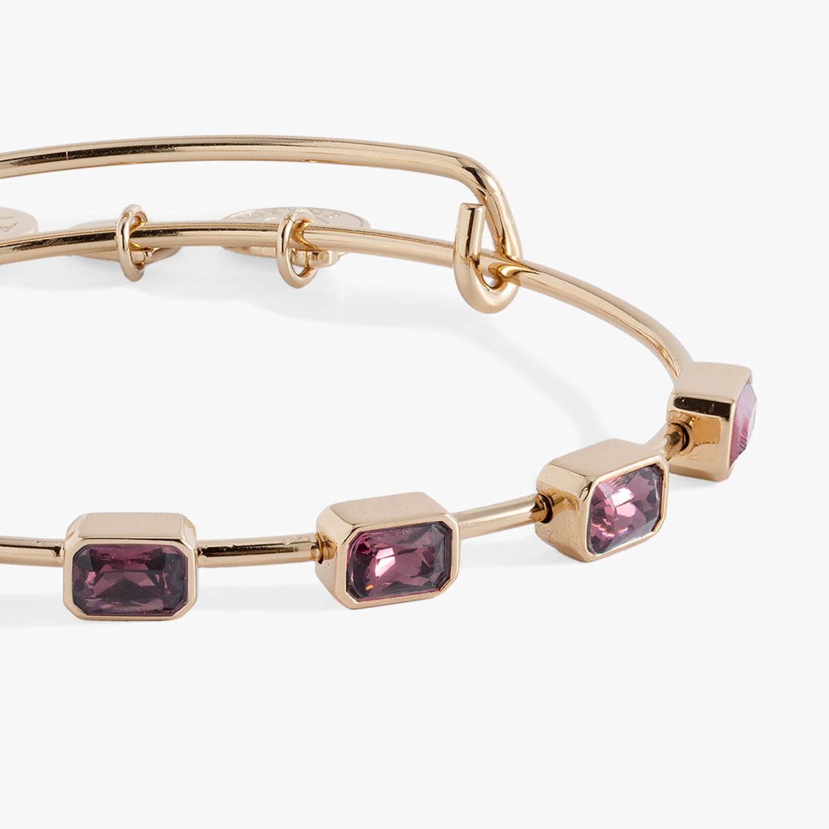 Alex and Ani February Birthstone Emerald Cut Bangle
