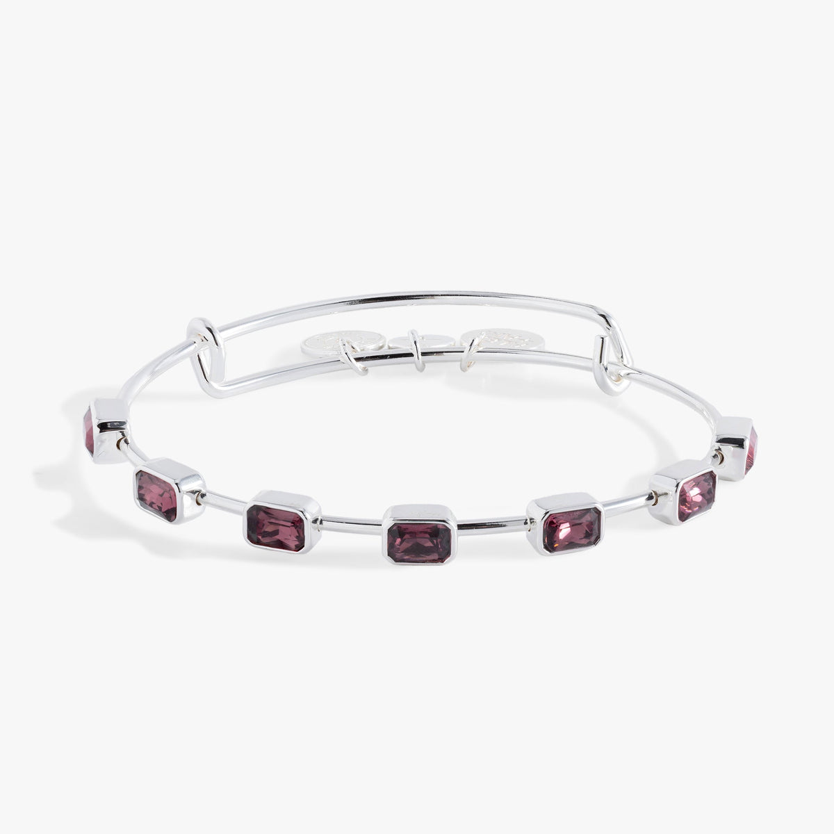 Alex and Ani February Birthstone Emerald Cut Bangle