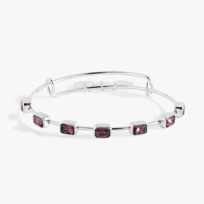Alex and Ani February Birthstone Emerald Cut Bangle