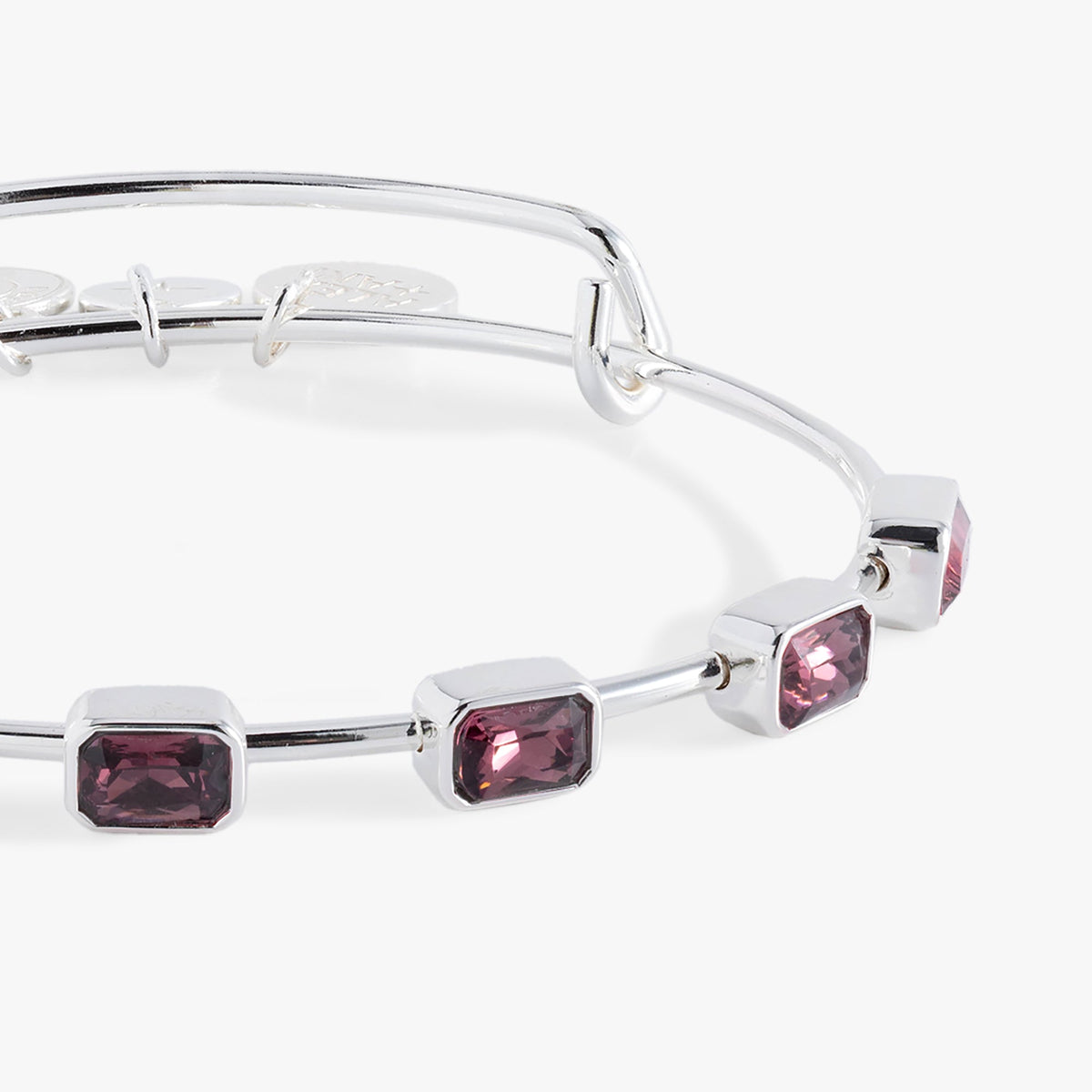 Alex and Ani February Birthstone Emerald Cut Bangle