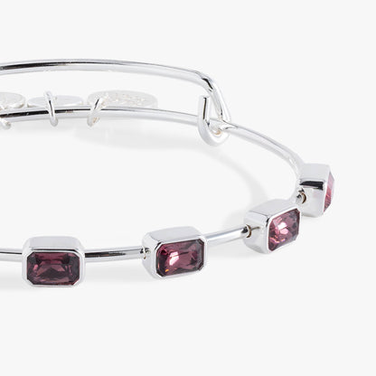 Alex and Ani February Birthstone Emerald Cut Bangle
