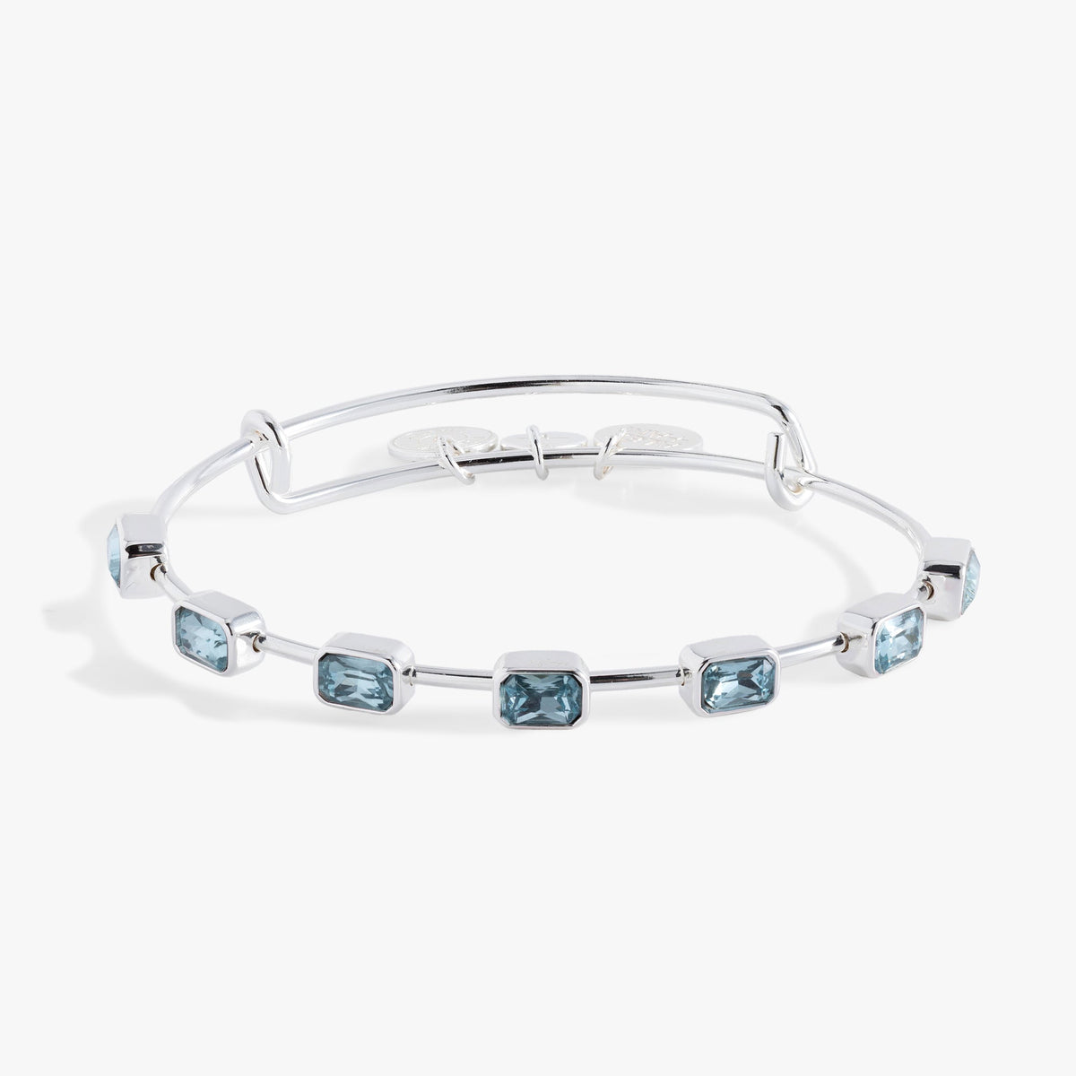 Alex and Ani March Birthstone Emerald Cut Bangle
