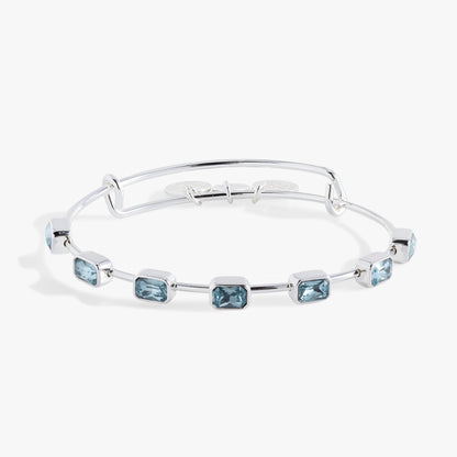 Alex and Ani March Birthstone Emerald Cut Bangle