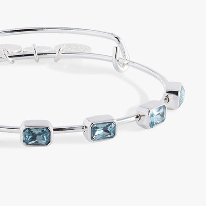 Alex and Ani March Birthstone Emerald Cut Bangle