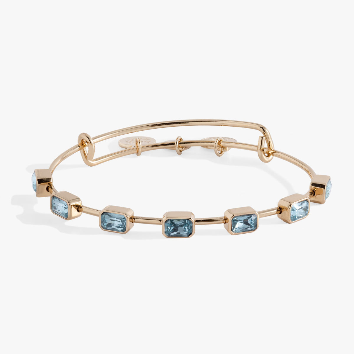 Alex and Ani March Birthstone Emerald Cut Bangle