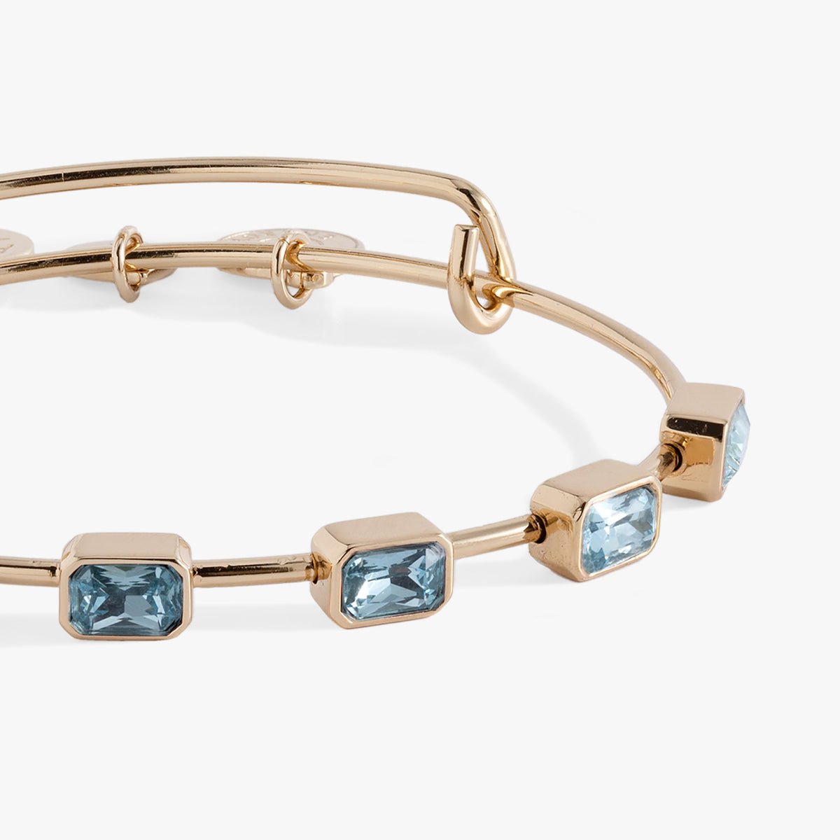 Alex and Ani March Birthstone Emerald Cut Bangle