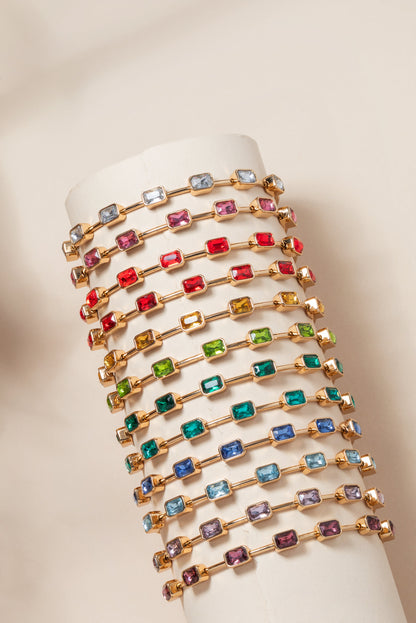 Alex and Ani March Birthstone Emerald Cut Bangle