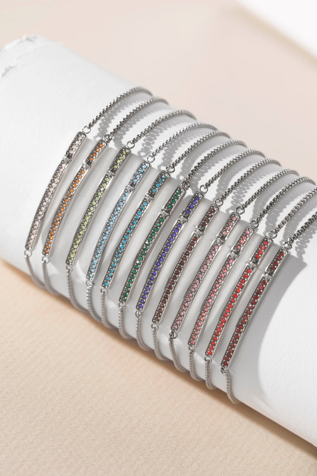 Alex and Ani Birthstone Pave Bolo - March