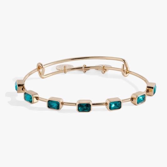 Alex and Ani December Birthstone Emerald Cut Bangle