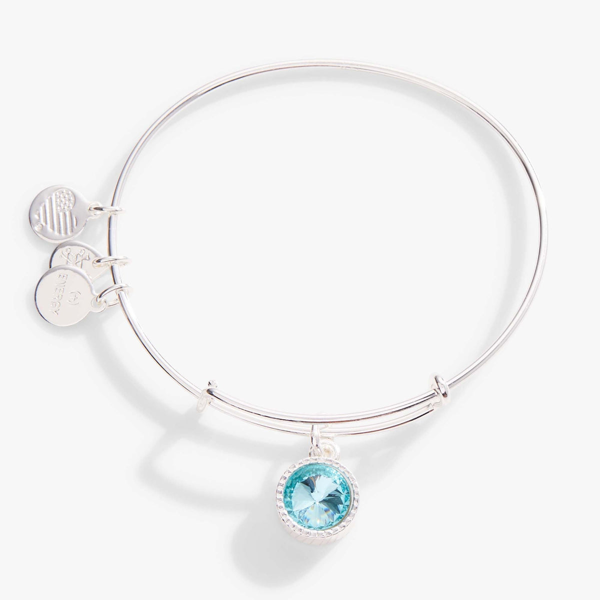 Alex and Ani Aquamarine March Birthstone Charm Bangle