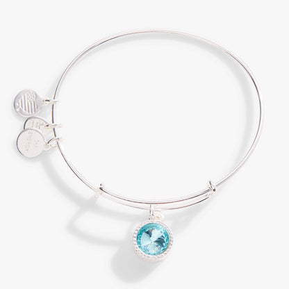 Alex and Ani Aquamarine March Birthstone Charm Bangle
