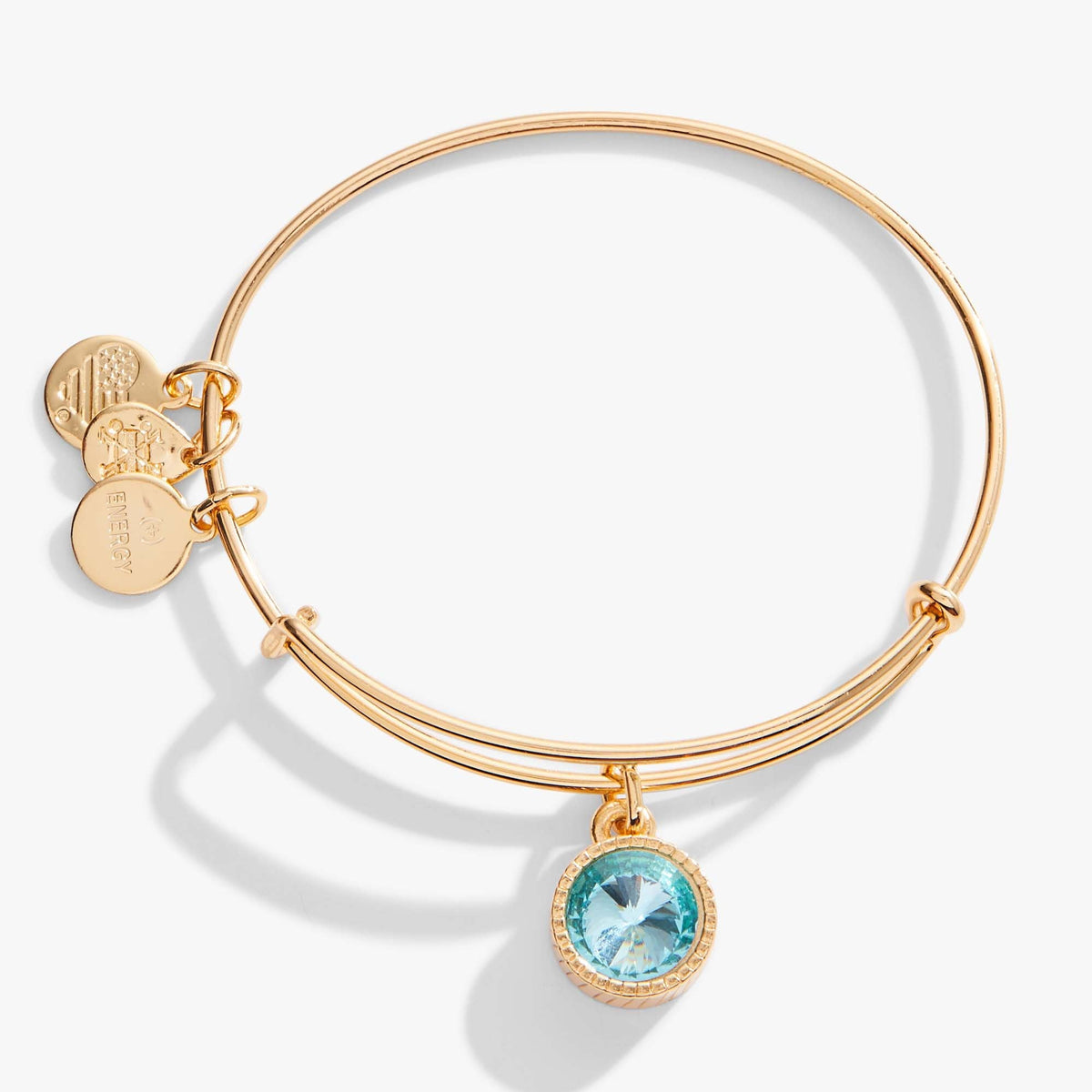 Alex and Ani Aquamarine March Birthstone Charm Bangle