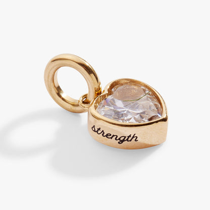 Alex and Ani Strength' Heart Birthstone Charm-APRIL