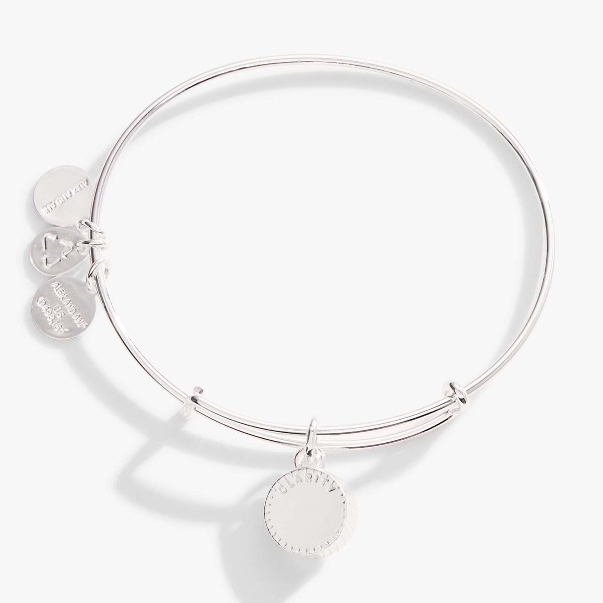 Alex and Ani Clear Crystal April Birthstone Charm Bangle