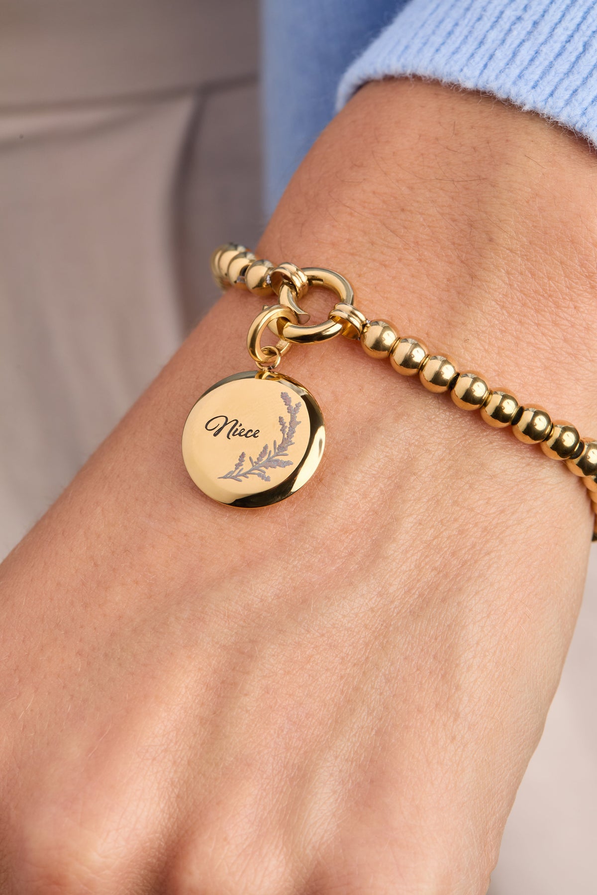 Alex and Ani Niece Lavender Disc Charm