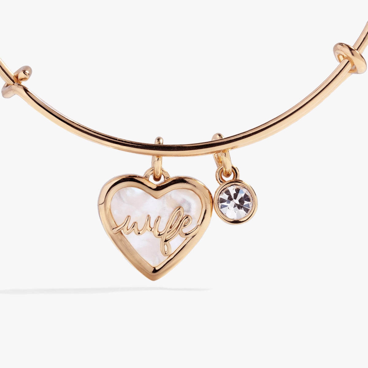 Alex and Ani Mother of Pearl Wife Heart Bangle – Elegant Bridal or Anniversary Jewelry