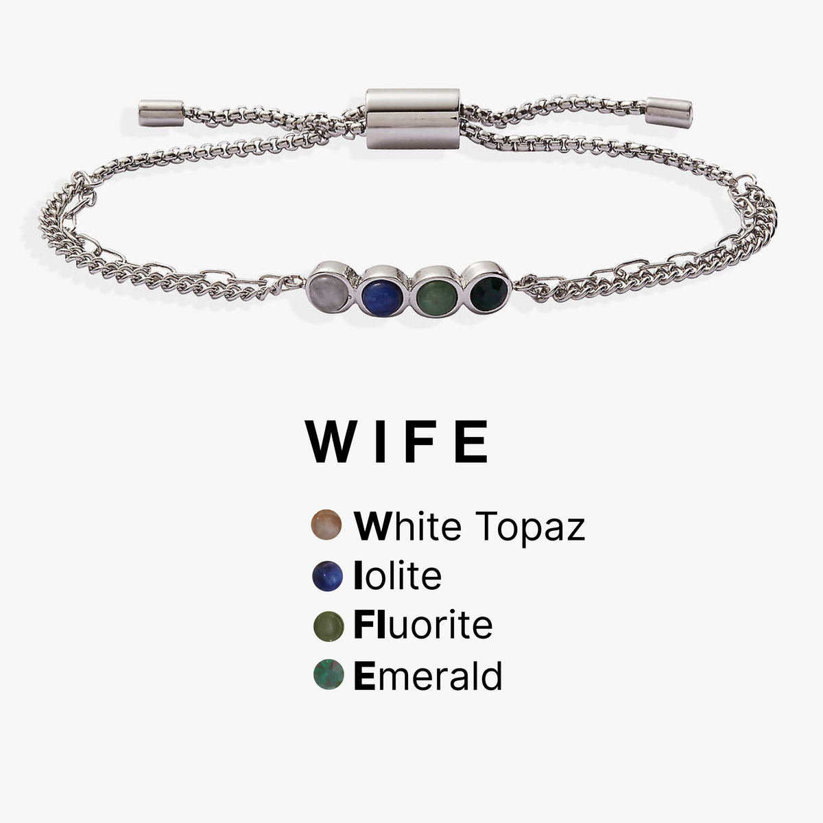 Alex and Ani Wife Acrostic Bolo