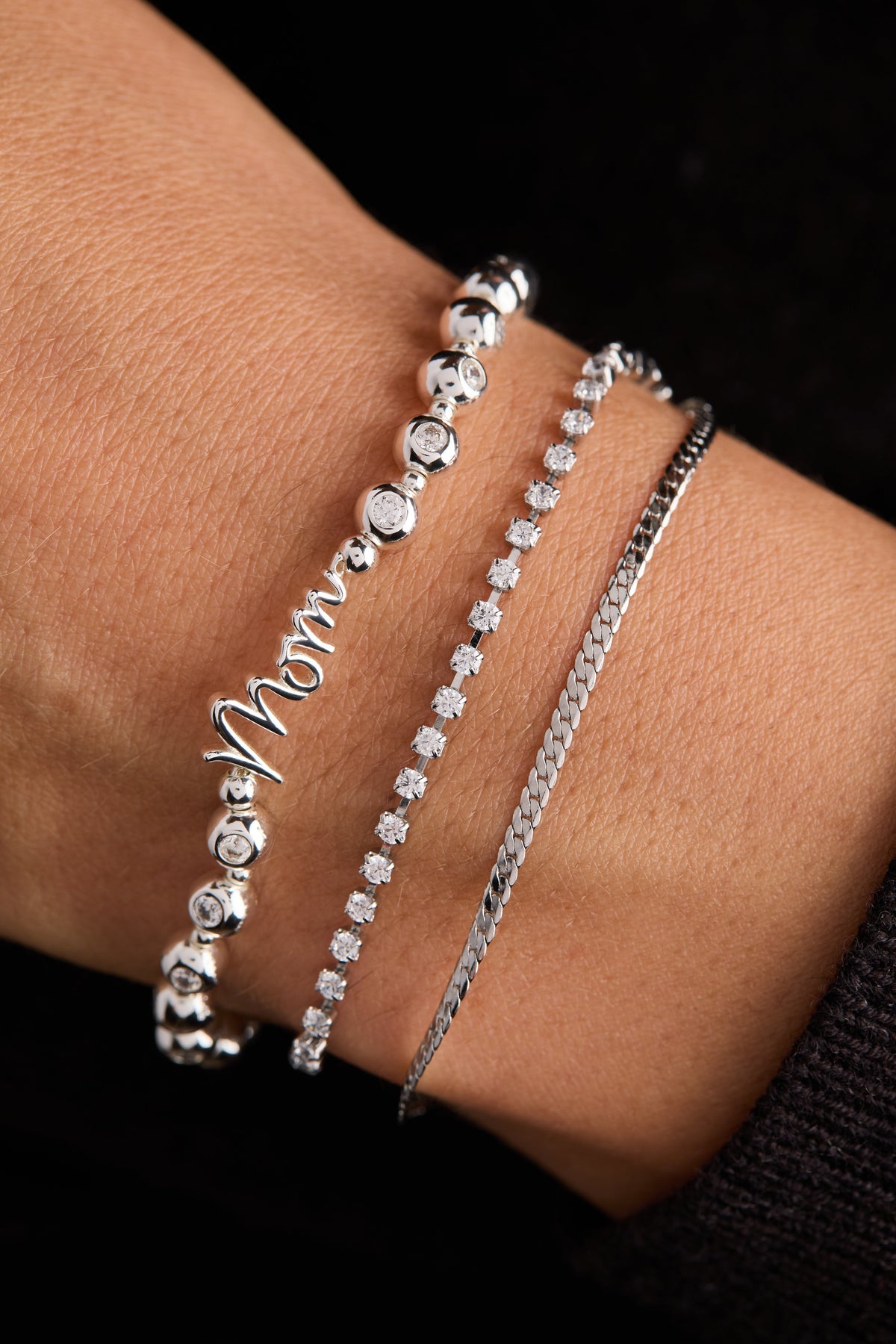 Alex and Ani Mom Elongated Crystal Stretch Bracelet