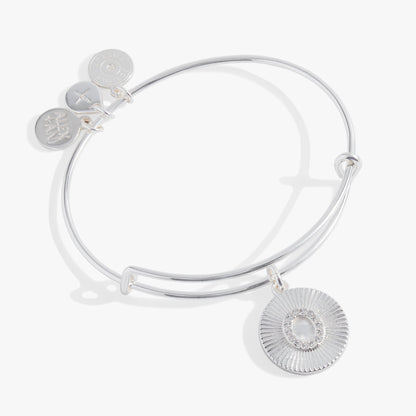 Alex and Ani Pave Starburst Texture Initial Bangle O