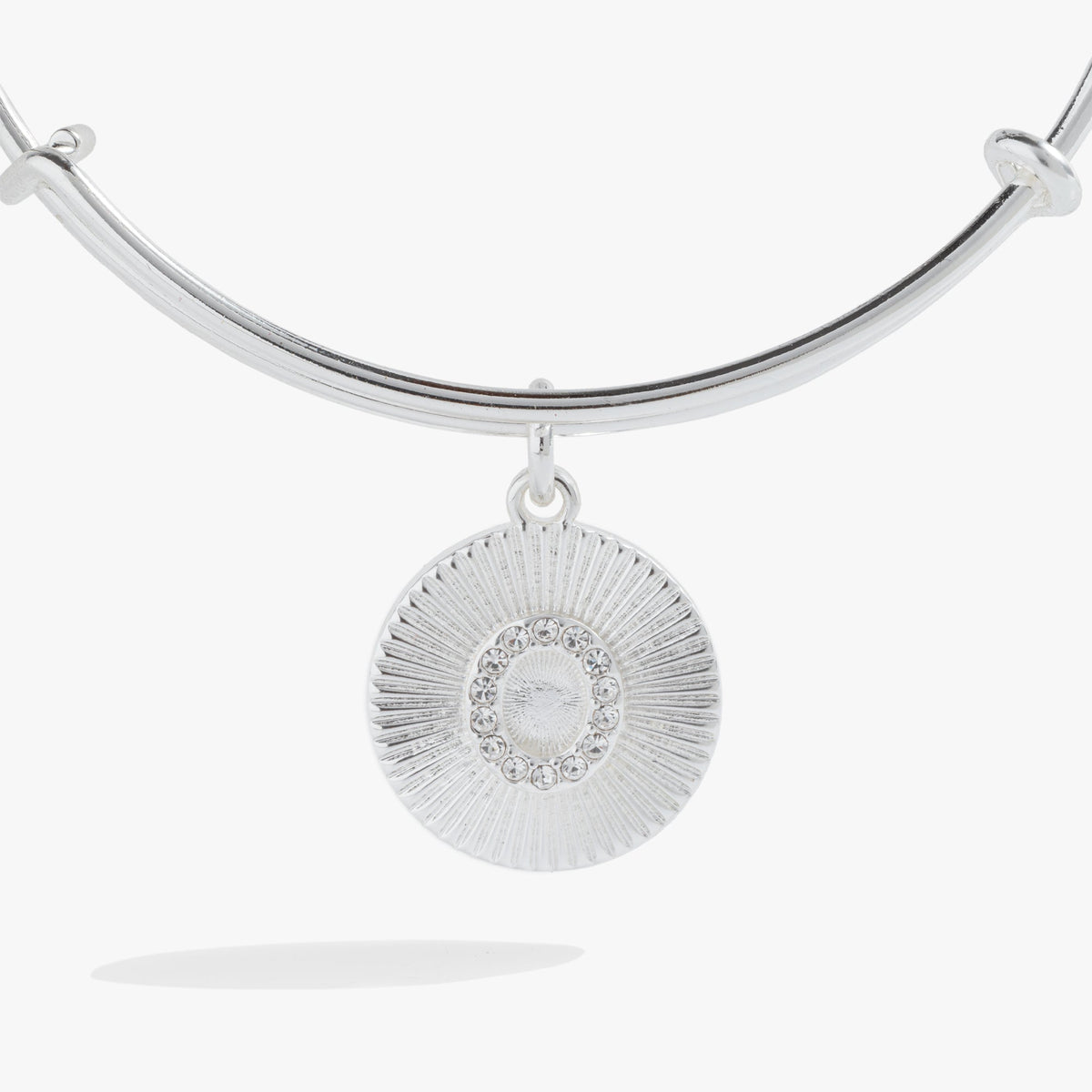Alex and Ani Pave Starburst Texture Initial Bangle O