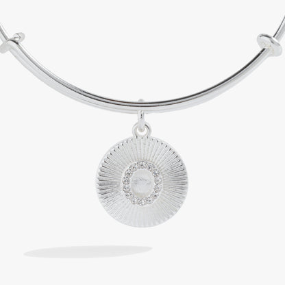 Alex and Ani Pave Starburst Texture Initial Bangle O