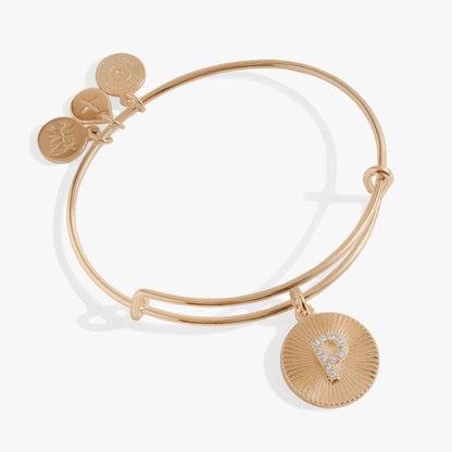 Alex and Ani Pave Starburst Texture Initial Bangle P