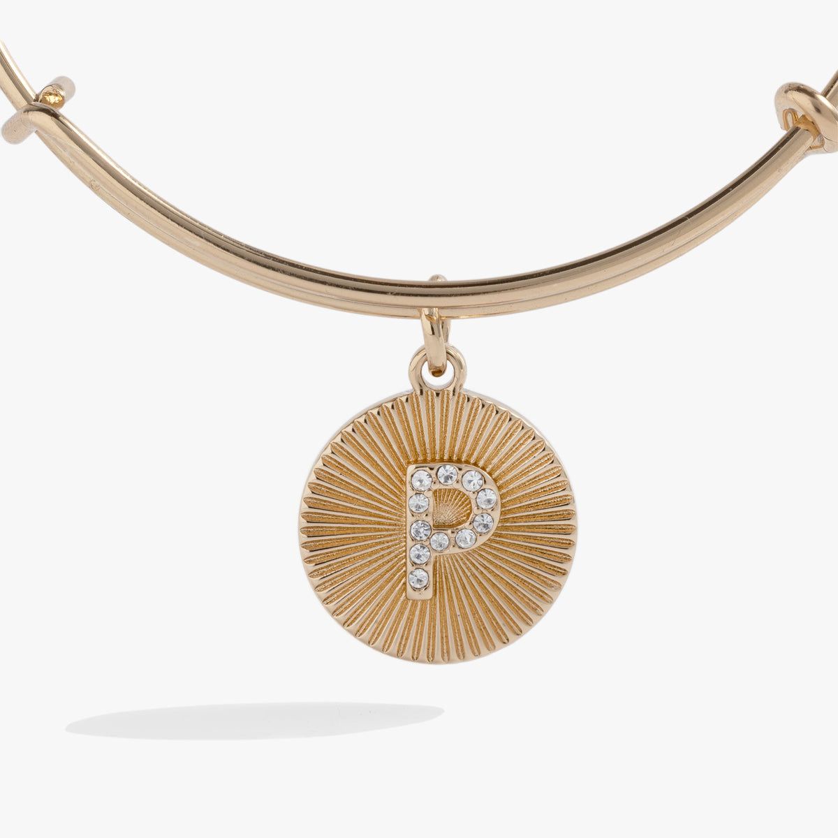 Alex and Ani Pave Starburst Texture Initial Bangle P