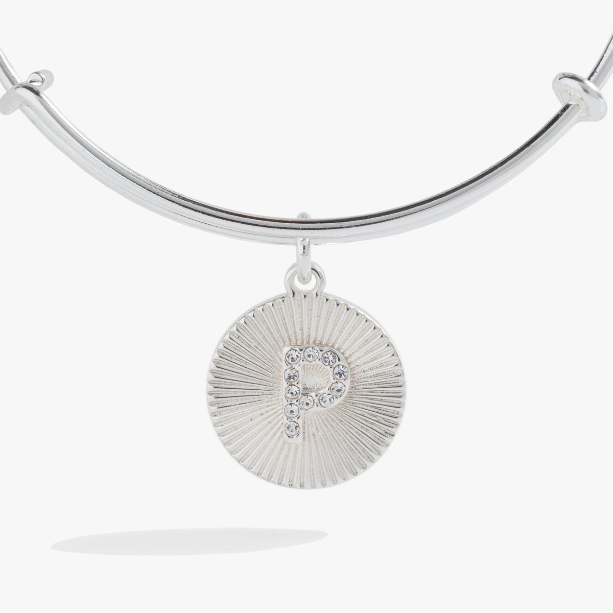 Alex and Ani Pave Starburst Texture Initial Bangle P
