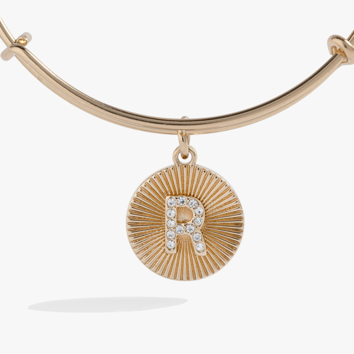 Alex and Ani Pave Starburst Texture Initial Bangle R