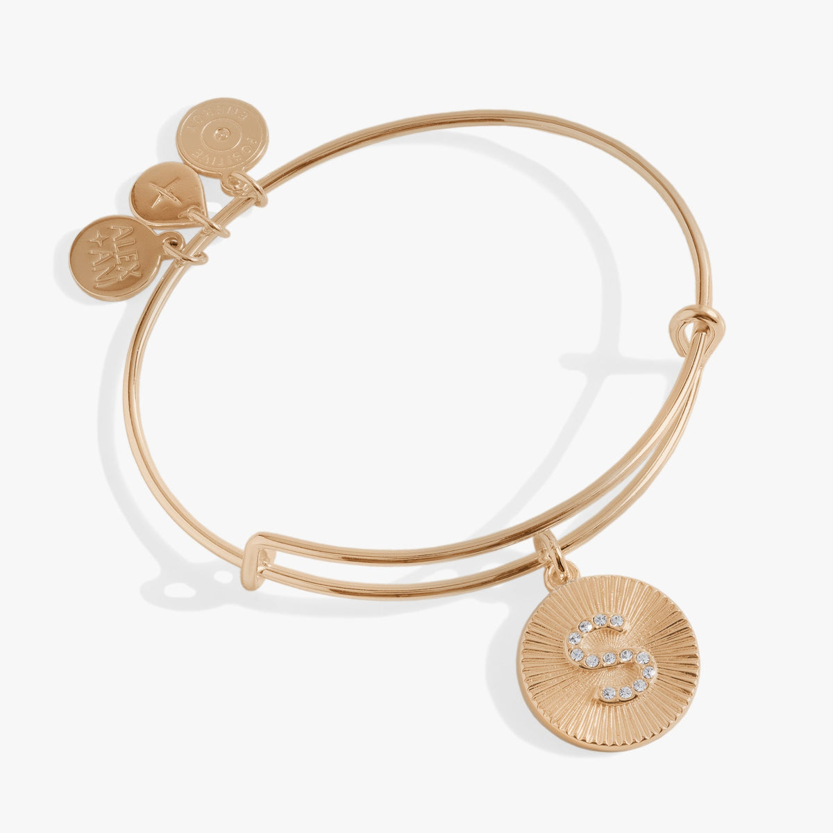 Alex and Ani Pave Starburst Texture Initial Bangle S