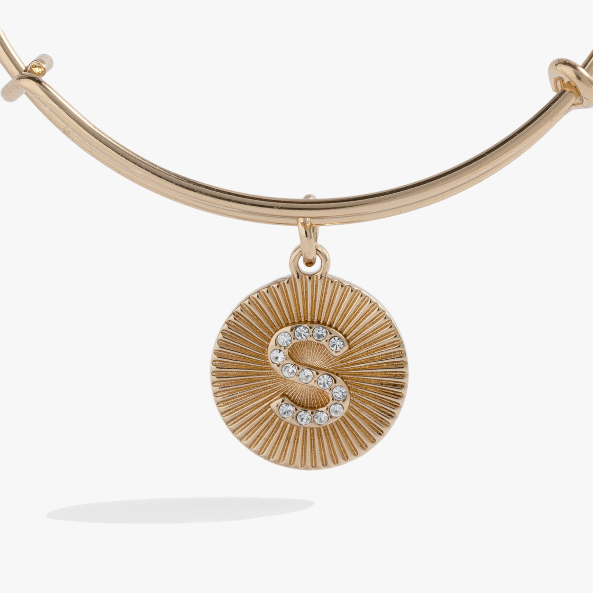 Alex and Ani Pave Starburst Texture Initial Bangle S