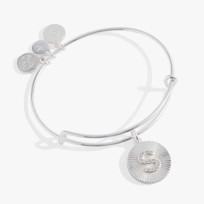 Alex and Ani Pave Starburst Texture Initial Bangle S