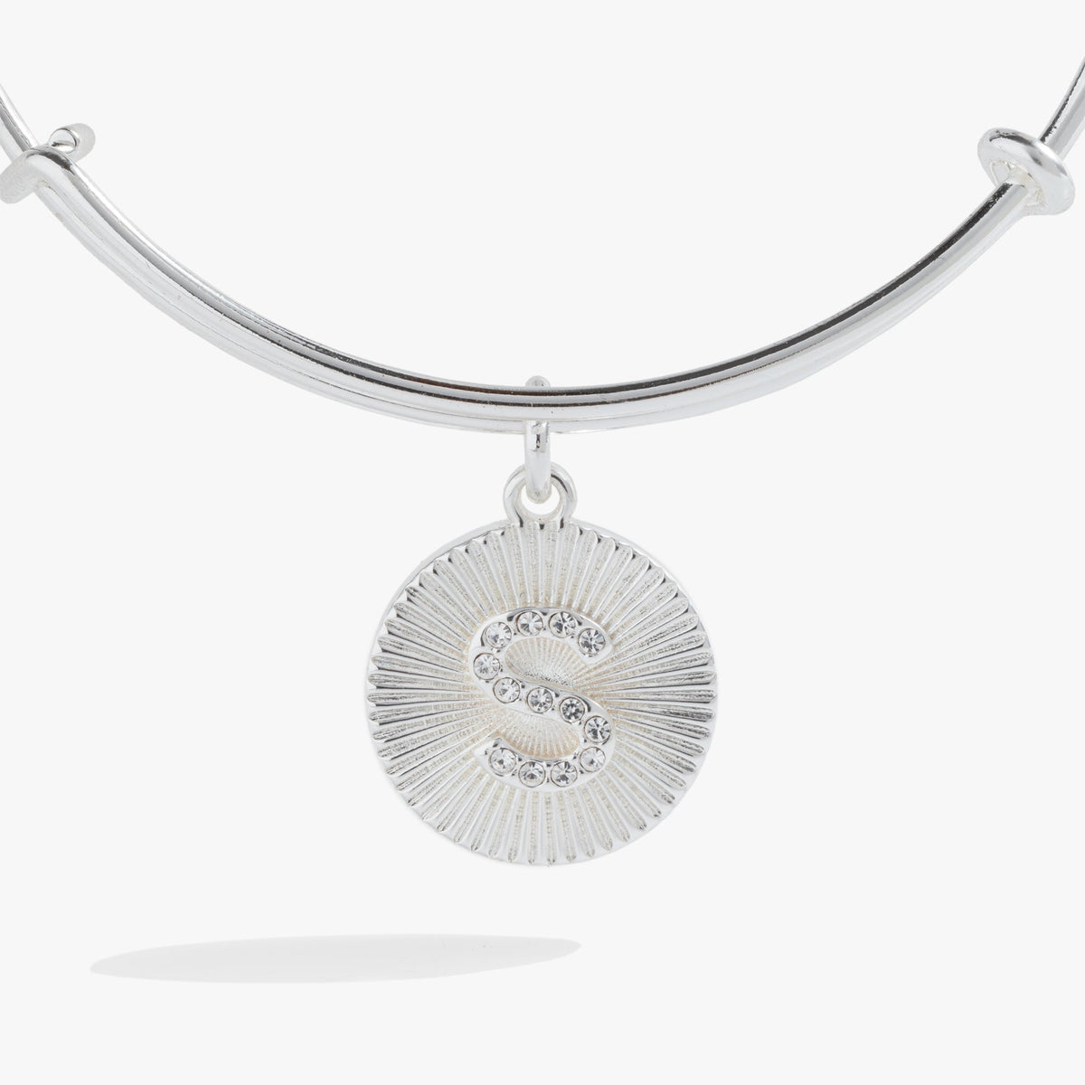 Alex and Ani Pave Starburst Texture Initial Bangle S