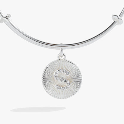Alex and Ani Pave Starburst Texture Initial Bangle S