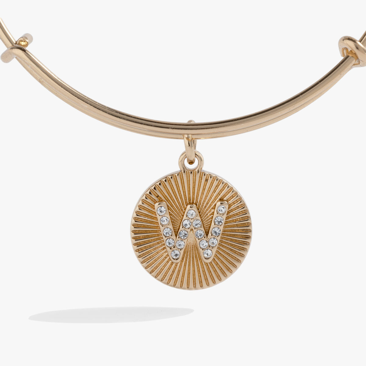 Alex and Ani Pave Starburst Texture Initial Bangle W
